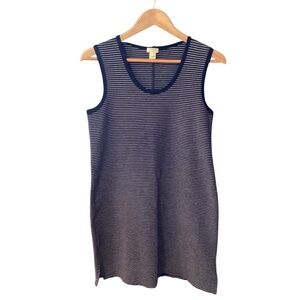 J. Crew Blue and White Striped Dress, Sleeveless, Cotton, Size Small